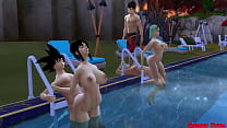 Milk and Wife Epi 4 Orgy in the Pool Bulma and Chichi Beautiful Wives Share their Stepsons and Have an Orgy They Fuck Her in the Ass Like Some Hentai Bitches